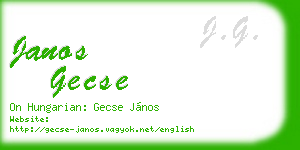 janos gecse business card