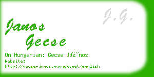 janos gecse business card